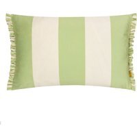 Araya Striped Velvet Cushion - Green / Feather