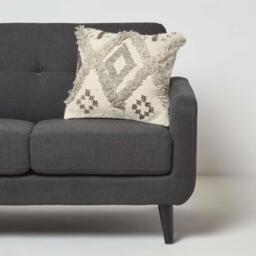 Homescapes Alta Handwoven Tufted Beige Kilim Cushion - Cream - thumbnail 2