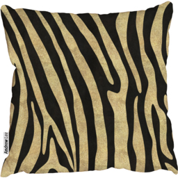Zebra stripes in gold glitter Outdoor Cushion - Yellow / 60cm - thumbnail 2
