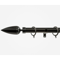 Black Nickel 28mm Teardrop Fixed Length Metal Curtain Pole - Black Nickel / 115cm - thumbnail 5
