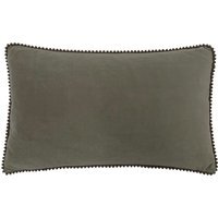 Cosmo Velvet Pom-Pom Cushion 30 x 50cm - Grey / Polyester