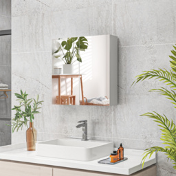 kleankin High Gloss Wall Mounted Bathroom Mirror Cabinet - High gloss - thumbnail 5