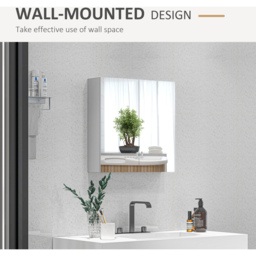 kleankin High Gloss Wall Mounted Bathroom Mirror Cabinet - High gloss - thumbnail 3