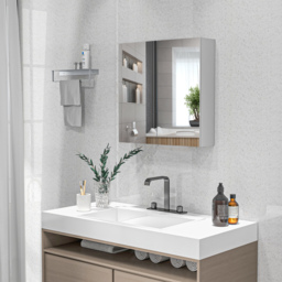 kleankin High Gloss Wall Mounted Bathroom Mirror Cabinet - High gloss - thumbnail 4