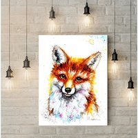 Portrait of a Fox Wall Art Canvas - Brown / 30 x 20 in
