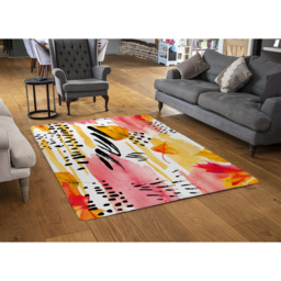 Abstract Fall Seamless Pattern In Bright Autumn Colours Designer Rug - Orange / 150cm - thumbnail 2