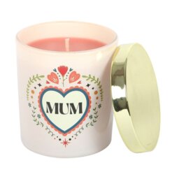 Mum Folk Heart French Tulip Candle Calming Gift for Mothers Day - White - thumbnail 2