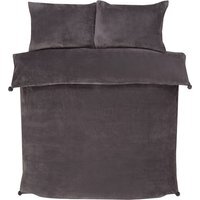Pom Pom Fleece Polyester Duvet Set With Pillowcase - Charcoal / Single - image 1