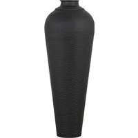 Medium Hammered Steel Vase With Lid - Black