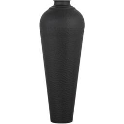 Medium Hammered Steel Vase With Lid - Black - thumbnail 3