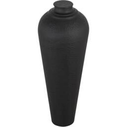 Medium Hammered Steel Vase With Lid - Black - thumbnail 4
