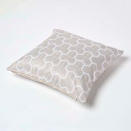 Geometric Jacquard Cushion Cover - Natural - thumbnail 2