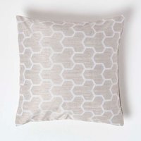 Geometric Jacquard Cushion Cover - Natural