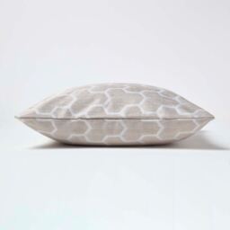 Geometric Jacquard Cushion Cover - Natural - thumbnail 4