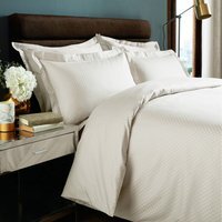 Duvet Cover Sets Micro Check - Ivory / Double