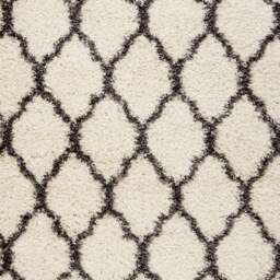 Super Soft Scandi Trellis Shaggy Area Rug - Cream / 150 x 80cm - thumbnail 5