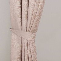 Velvet Jacquard Curtain Tie Back Pair - Latte