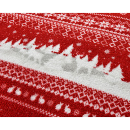 Nordic Red Teddy Soft Cosy Fleece Duvet Set - Red / Single - thumbnail 2