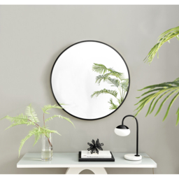 Emma Round Black Frame Wall Mirror OLD - Black / 80cm - thumbnail 3