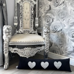 Plush Black Love Heart Glitter Draught Excluder - Black - thumbnail 3