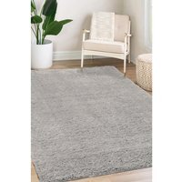 Laguna Super Soft Silver Shaggy Area Rug - Plain Silver / 120x170cm