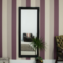 Hamilton Black Shabby Chic Design Large Dress Mirror 167 x 76cm - Black - thumbnail 2