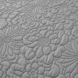 3D Embossed Chunky Floral Pattern Duvet Set - Grey / King - thumbnail 2