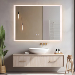Frameless Anti-Fog LED Bathroom Wall Mirror - White - thumbnail 2
