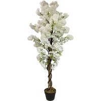 Artificial White Cherry Blossom Tree 5ft - White