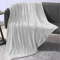 Faux Mink Super Soft Throw - Silver / 240cm