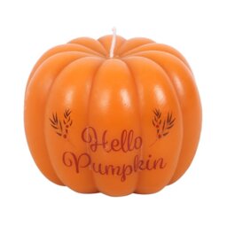 Hello Pumpkin Shaped Candle Autumn Cozy Home Decor - Orange - thumbnail 3