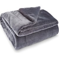 Martex Plush Lux Polyester Charcoal Grey Blanket - Charcoal Grey - thumbnail 1