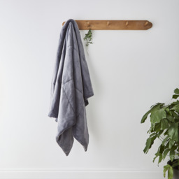 Martex Plush Lux Polyester Charcoal Grey Blanket - Charcoal Grey - thumbnail 3