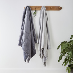 Martex Plush Lux Polyester Charcoal Grey Blanket - Charcoal Grey - thumbnail 2