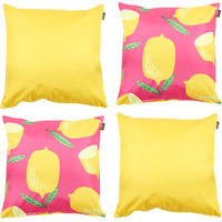 icon 43x43cm Fruit Print Scatter Cushions, Set of 4 - Yellow - image 1