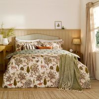 Fable Printed Reversible Cotton Blend Duvet Cover Set - Cream / Single - thumbnail 1
