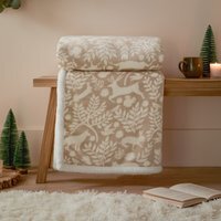 Skandi Woodland Fleece Throw - Beige - image 1