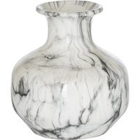 Elegant Marble Squat Vase For Stylish Floral Displays - White