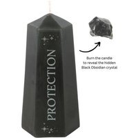 Protection Crystal Candle With Hidden Obsidian Stone - Black - image 1