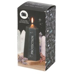 Protection Crystal Candle With Hidden Obsidian Stone - Black - thumbnail 5