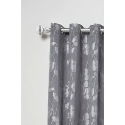 16-19mm Bejeweled Extendable Eyelet Metal Curtain Pole Set - Chrome / 120cm - thumbnail 3
