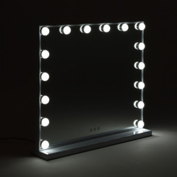 Adjustable Rectangular Hollywood  Makeup Mirror - White - thumbnail 3