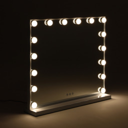 Adjustable Rectangular Hollywood  Makeup Mirror - White - thumbnail 4