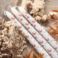 Set of 3 Harvest Moon Unscented Taper Candles - White