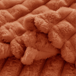 Snug Soft Chunky Waffle Plush Throw Blanket - Rust / 150cm - thumbnail 2