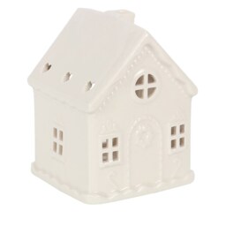 Decorative Gingerbread House Tealight Holder - White - thumbnail 2