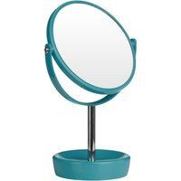 Turquoise Plastic Swivel Table Mirror - Blue