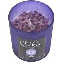 Third Eye Chakra Lavender Crystal Candle Rejuvenate Reuse - Blue