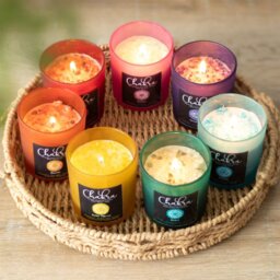 Third Eye Chakra Lavender Crystal Candle Rejuvenate Reuse - Blue - thumbnail 5