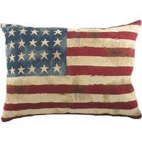 Stars and Stripes Flag Tapestry Cushion 46 x 32cm - Blue-Red / Polyester